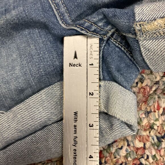 Paige Jimmy Jimmy Medium Wash Mid-Rise Distressed Cuffed Jean Shorts Size 29/US8 - Picture 14 of 15